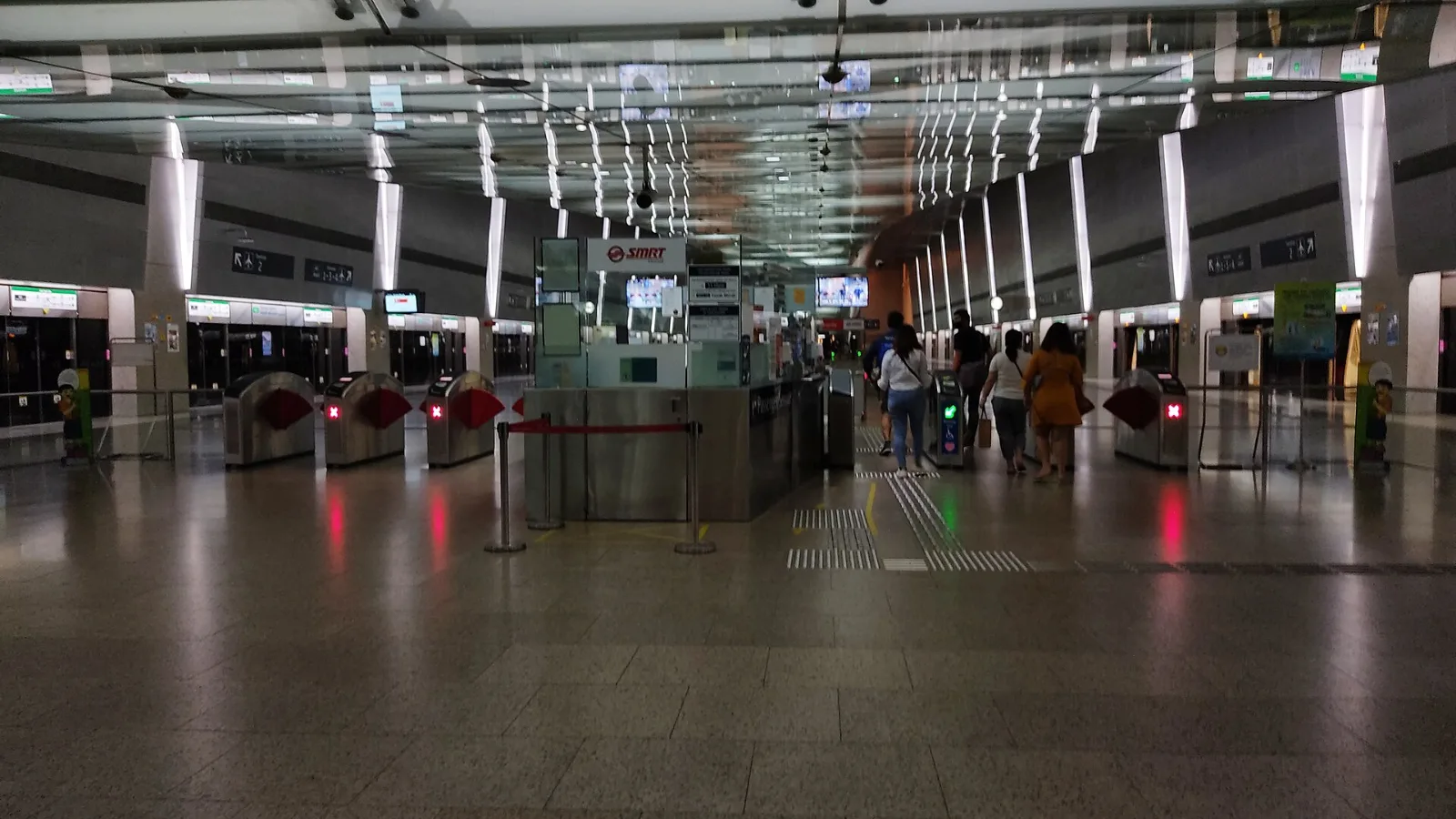 Fare gates at Changi Airport MRT station