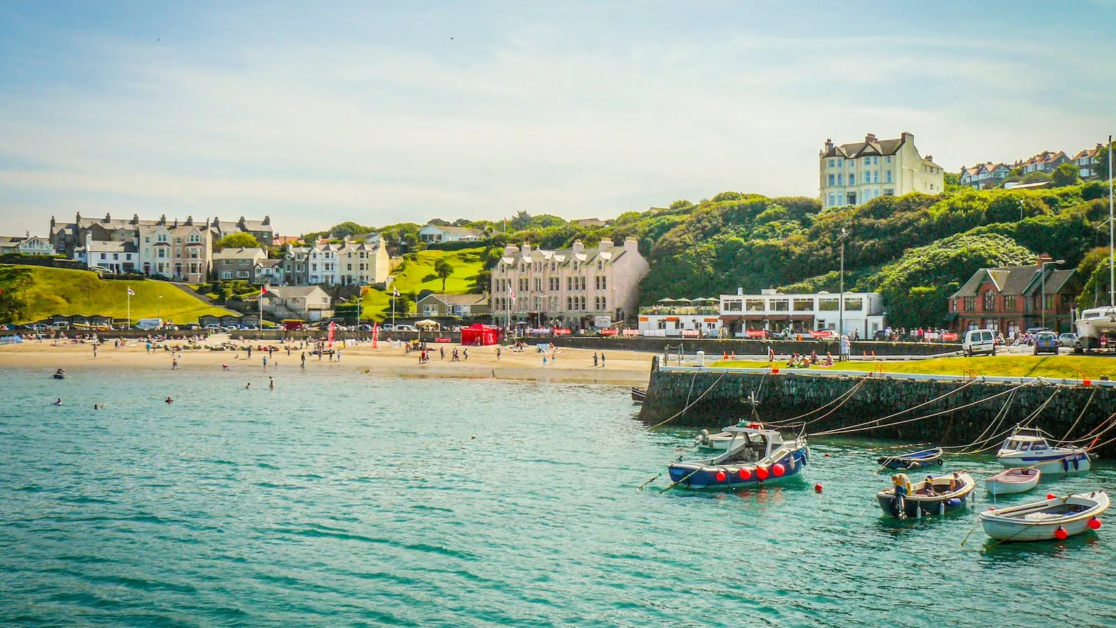 A harbour and beach on the Isle of Man