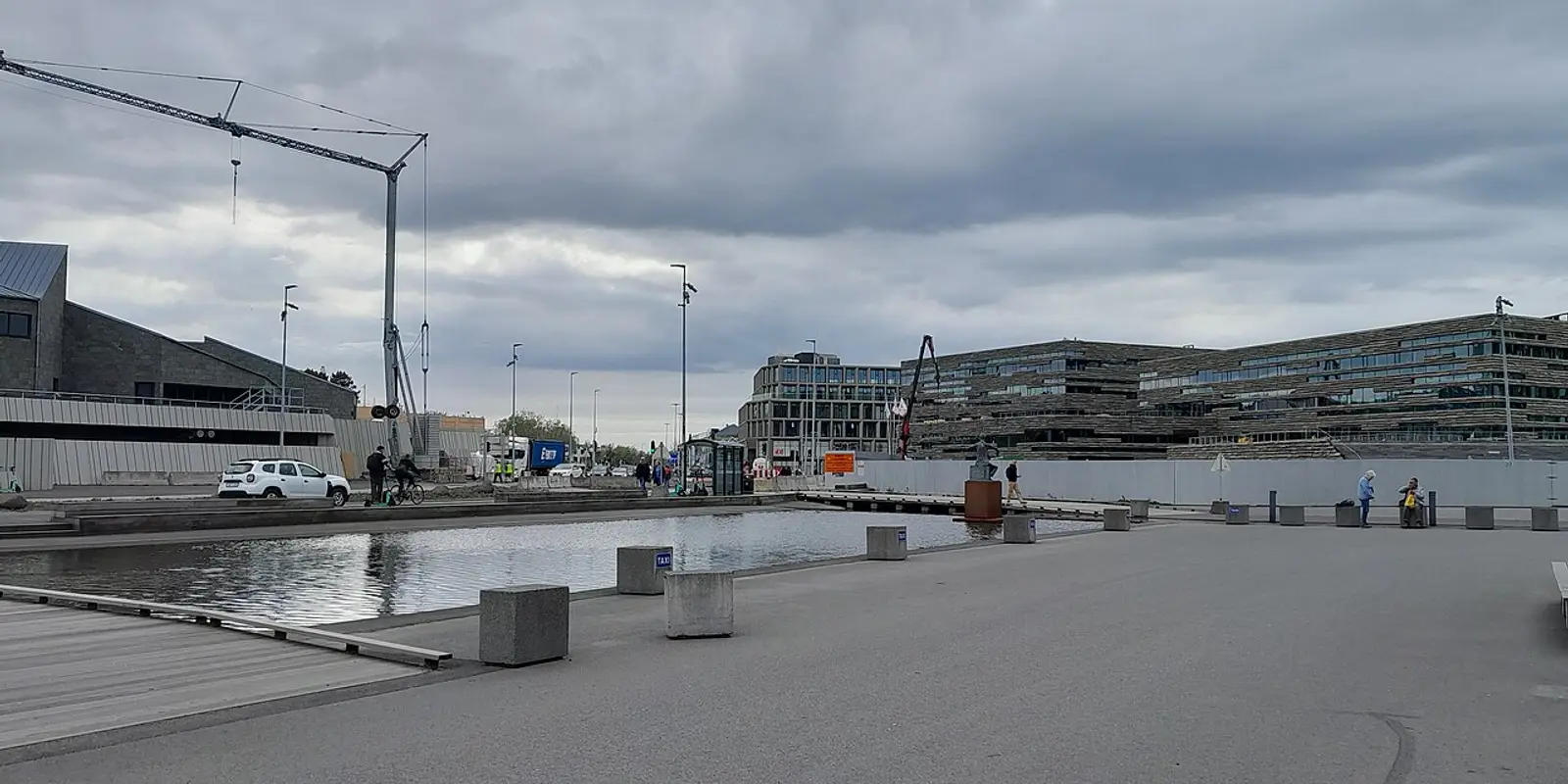 Roadworks and streetscape in Reykjavík city centre