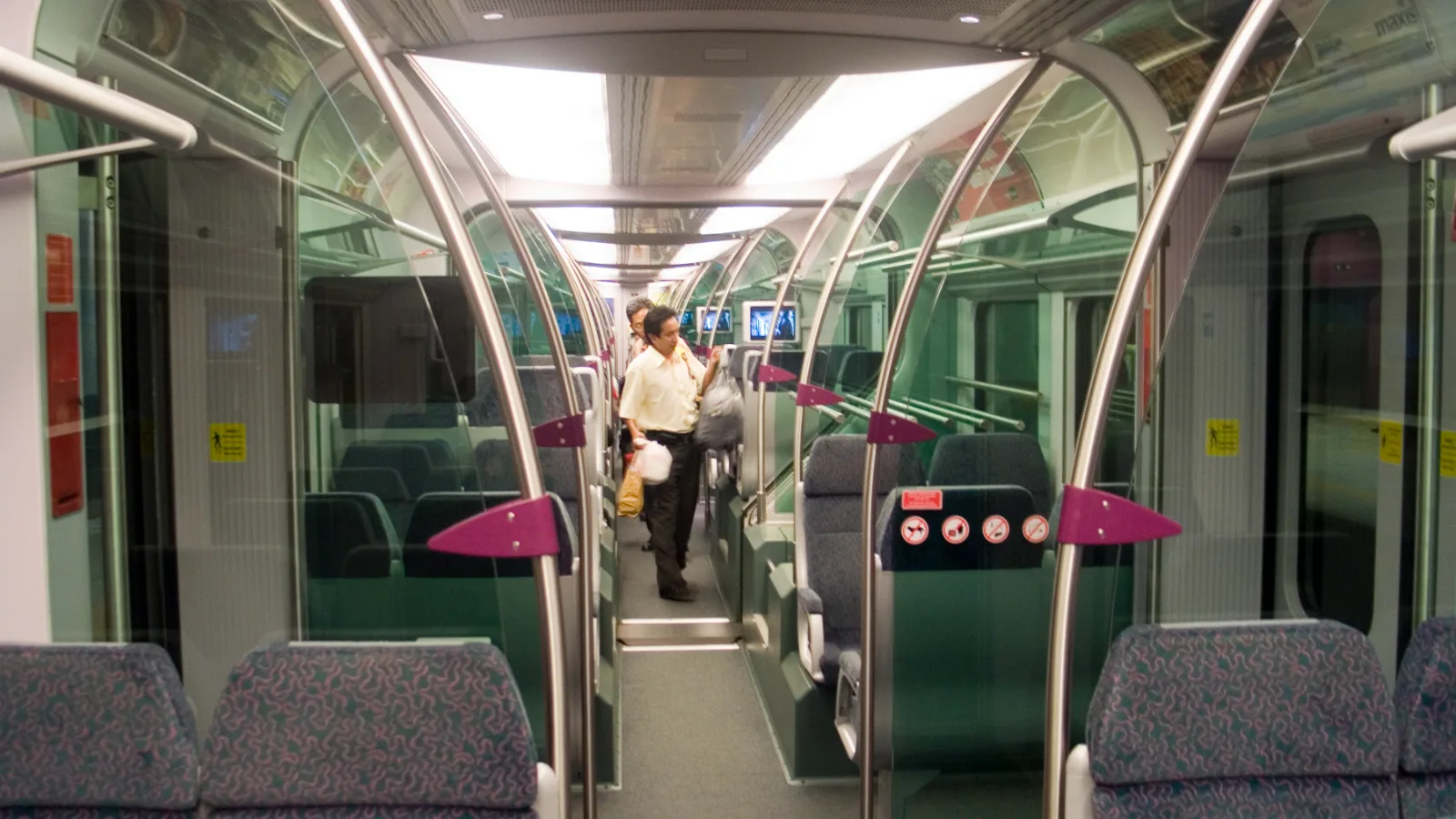 KLIA Ekspres carriage interior with luggage racks