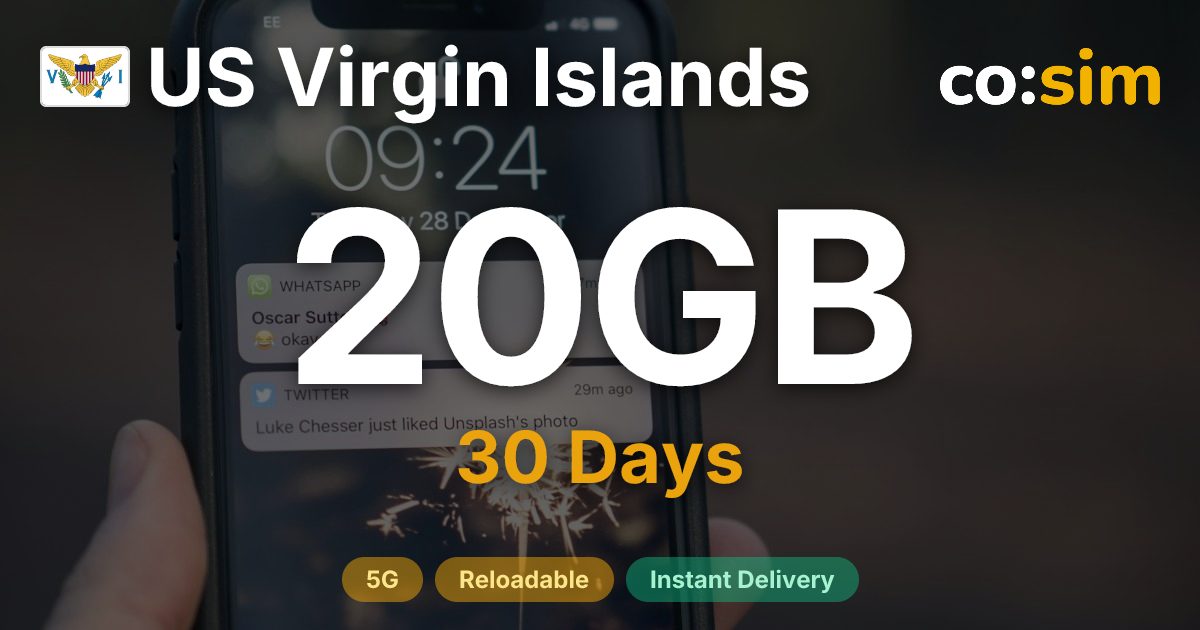 US Virgin Islands eSIM — 20GB