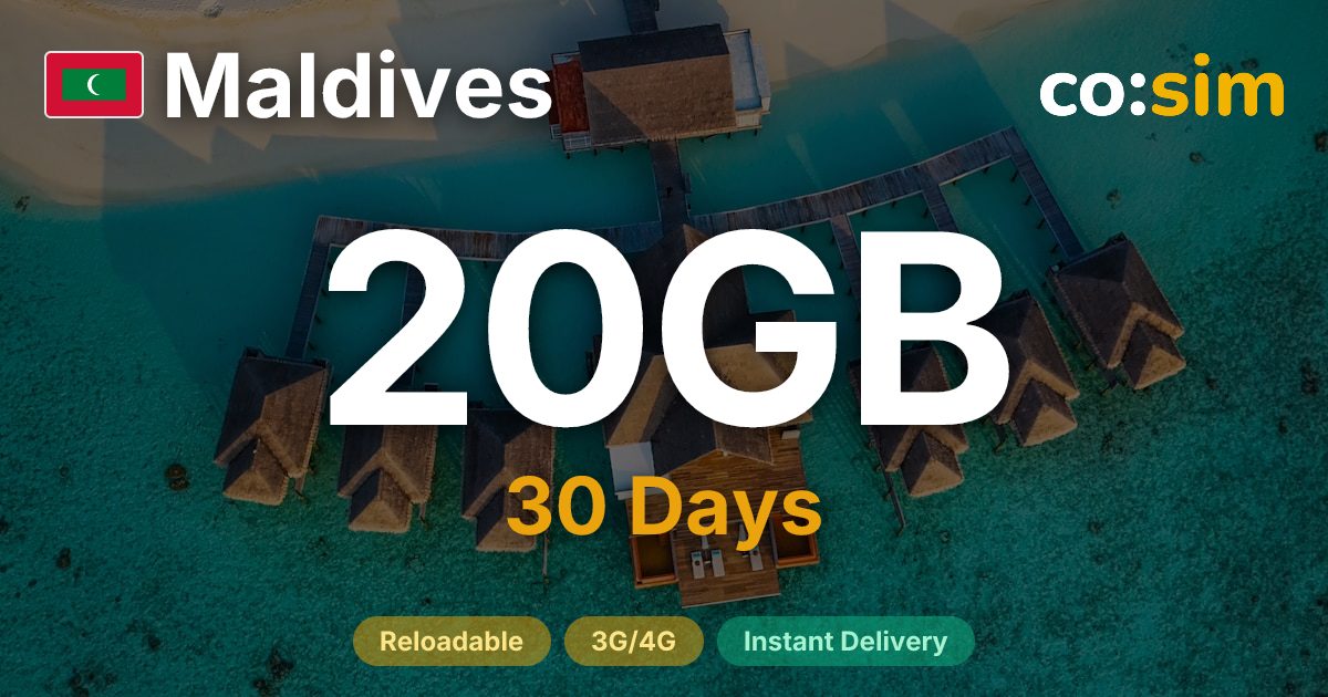 Maldives eSIM — 20GB