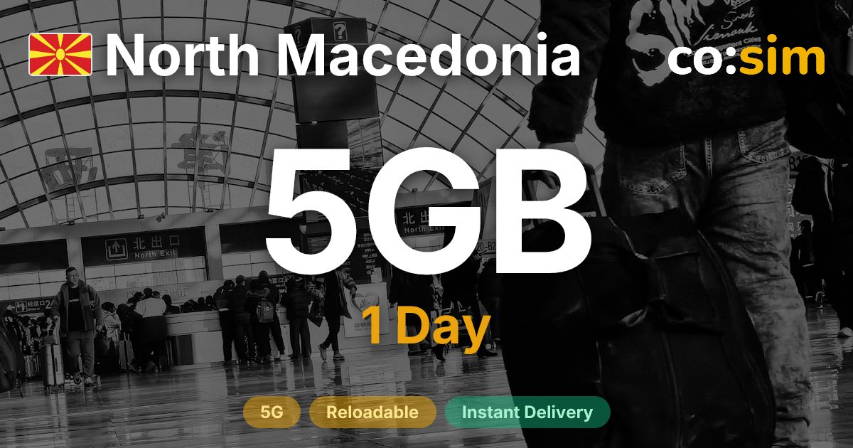 Nordmazedonien eSIM — 5GB+∞