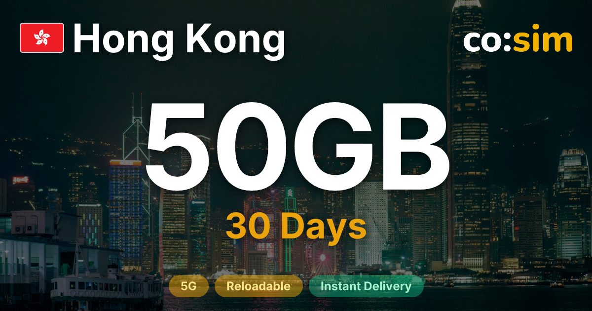 Hongkong eSIM — 50GB