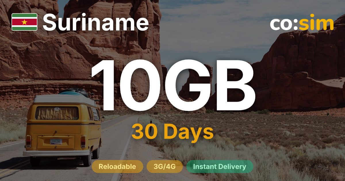Suriname eSIM — 10GB