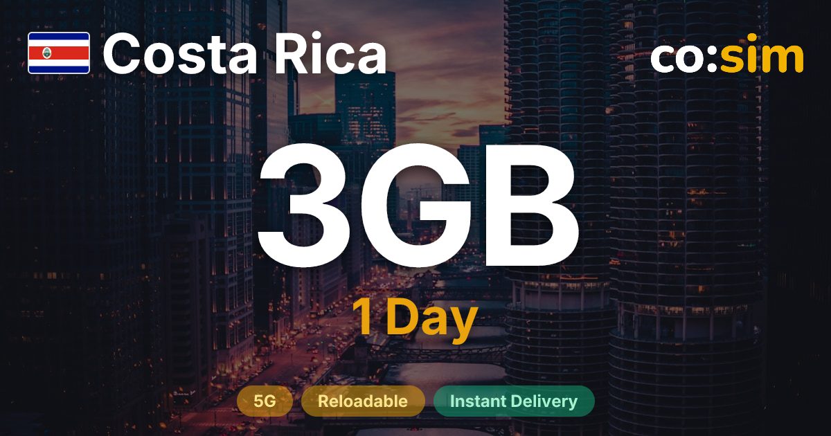코스타리카 eSIM — 3GB+∞