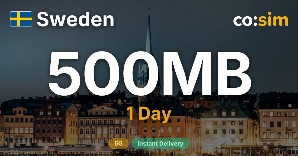 Schweden eSIM — 500MB+∞