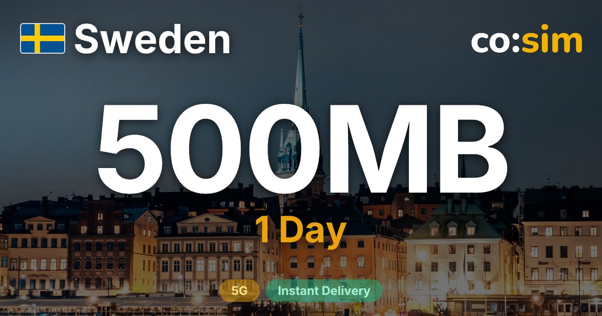 Suède eSIM — 500MB+∞
