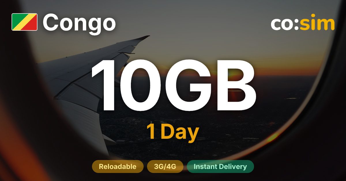 콩고 eSIM — 10GB+∞