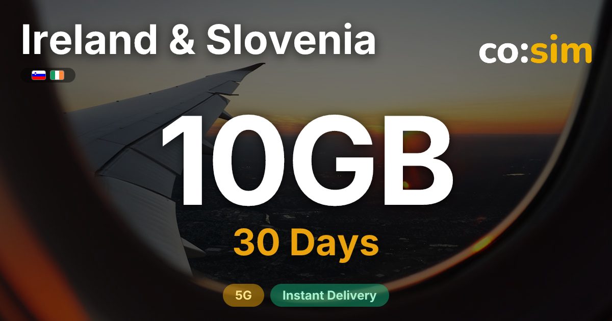 Ireland & Slovenia eSIM — 10GB