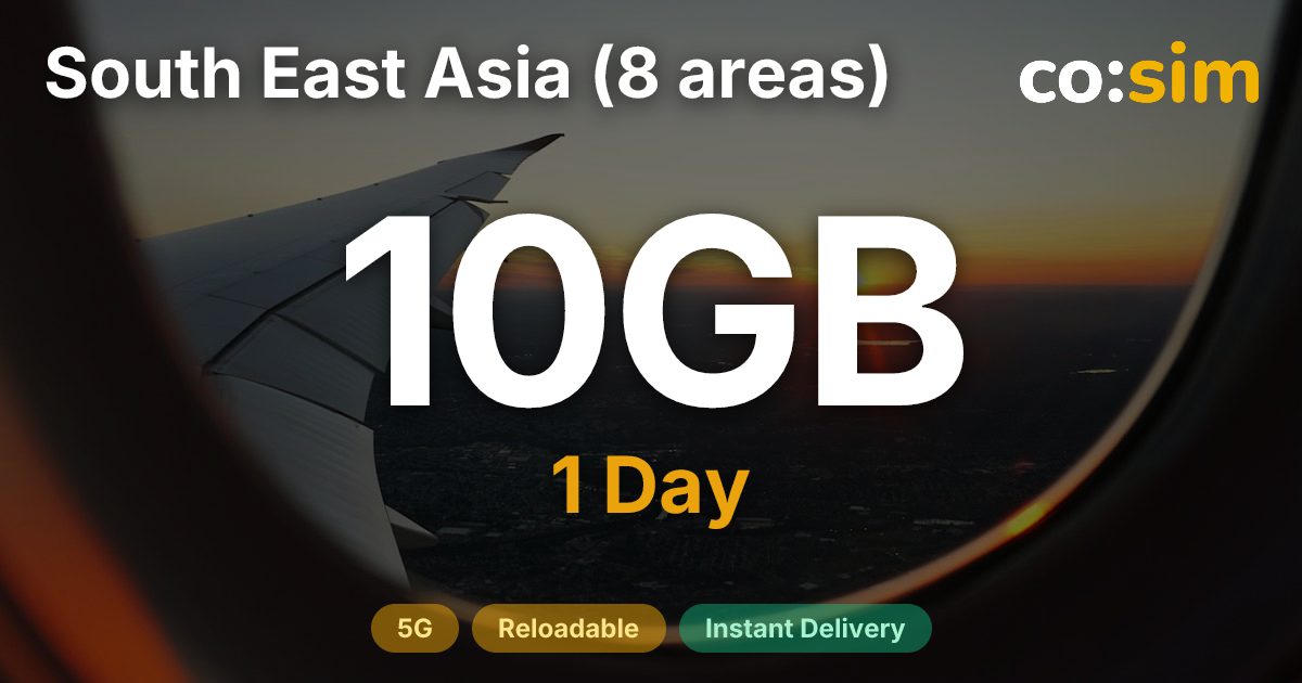 동남아시아 8개 지역 eSIM — 10GB+∞