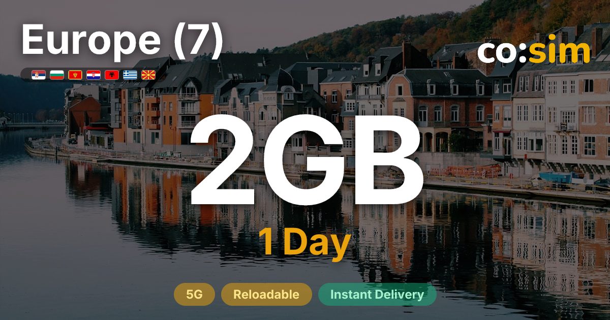 Europe (7) eSIM — 2GB+∞