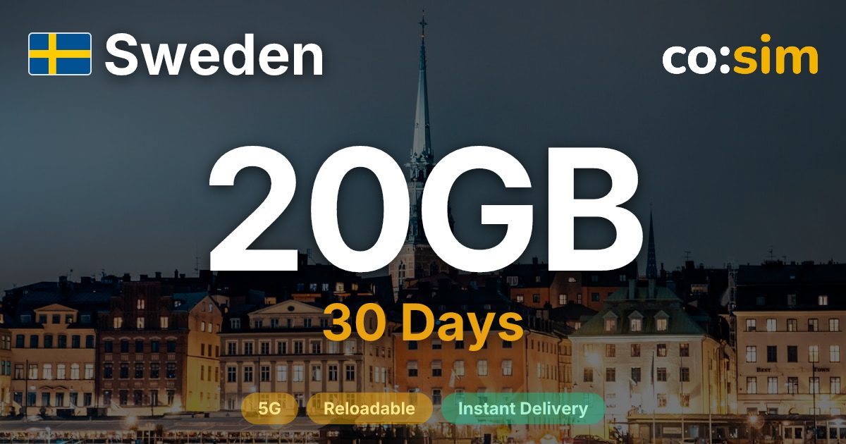 Sweden eSIM — 20GB