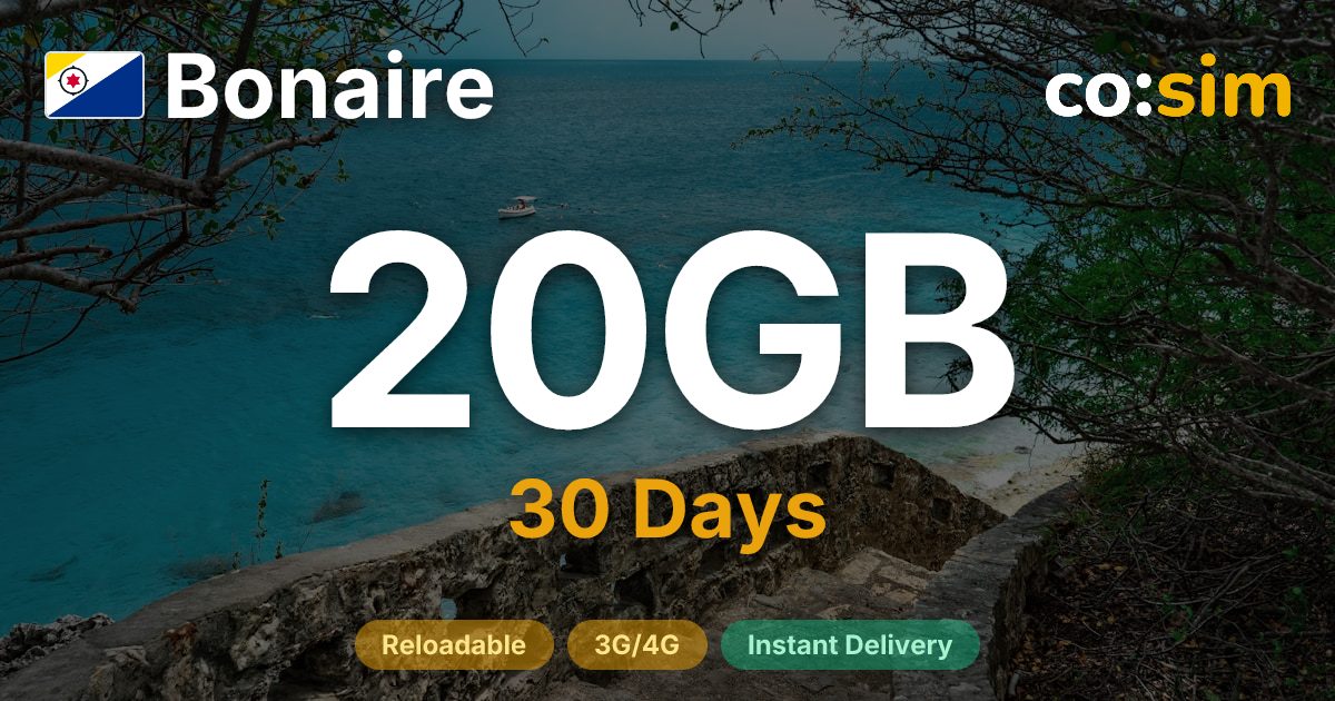Caribbean Netherlands eSIM — 20GB