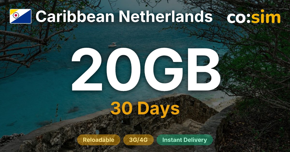 카리브 네덜란드 eSIM — 20GB