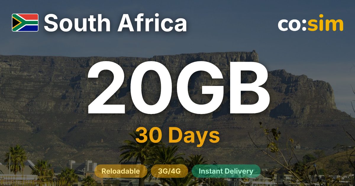 South Africa eSIM — 20GB