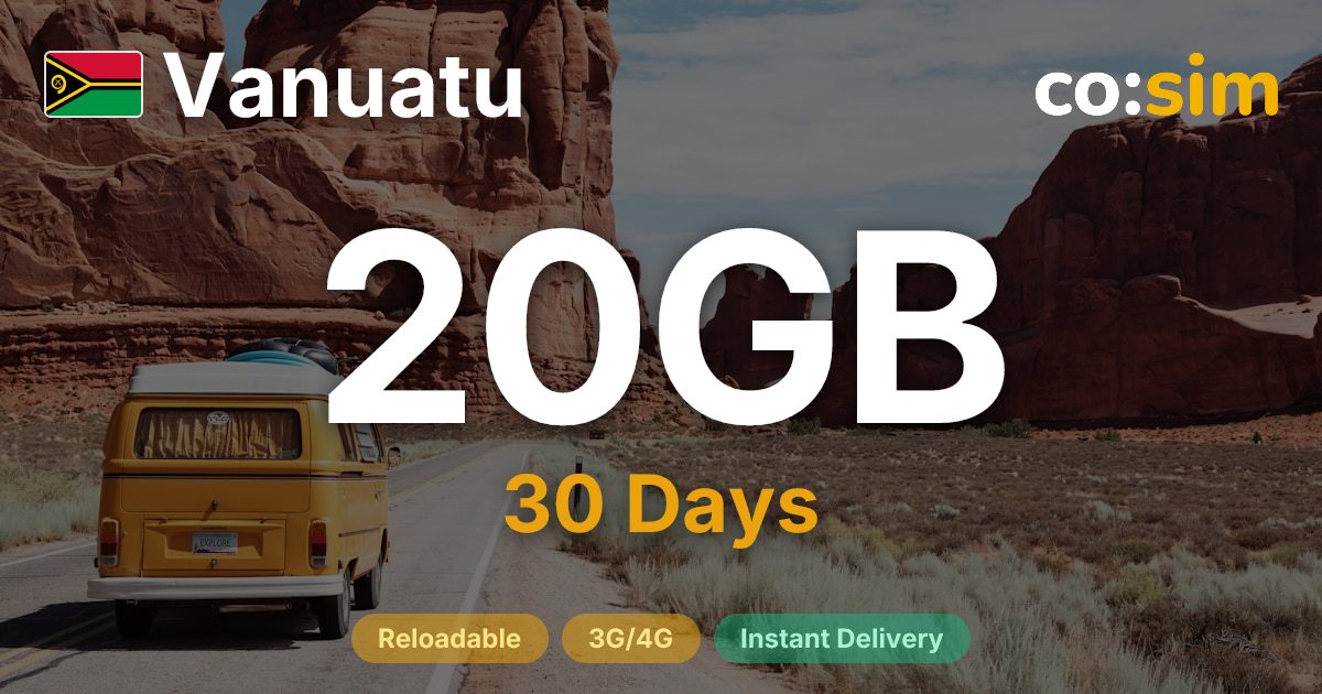 Vanuatu eSIM — 20GB