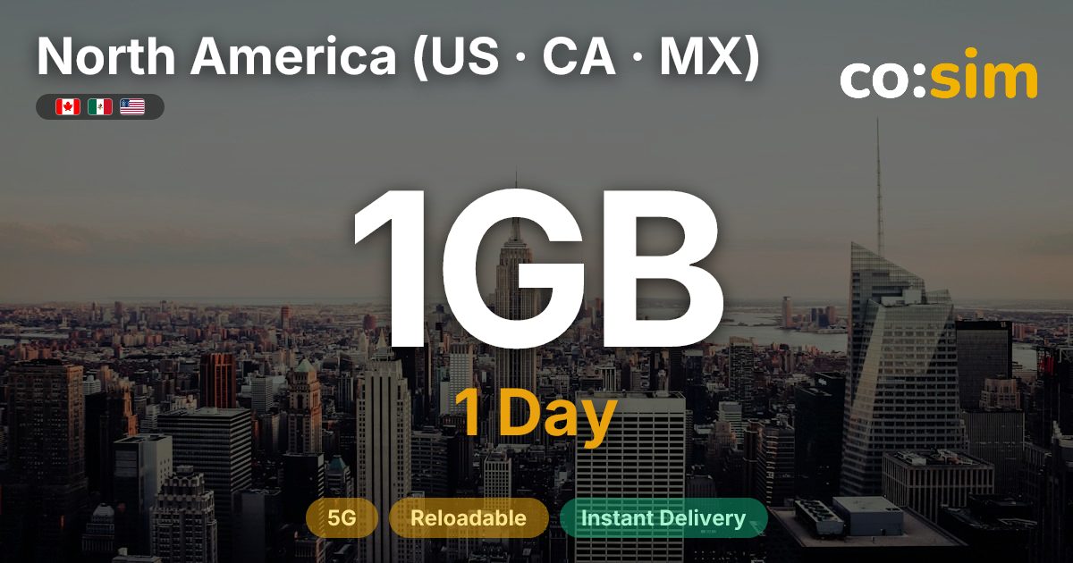Nordamerika (USA · CA · MX) eSIM — 1GB+∞