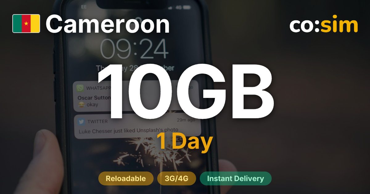 Camerún eSIM — 10GB+∞