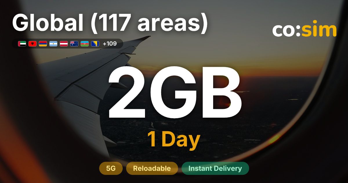 Weltweit (117 Gebiete) eSIM — 2GB+∞