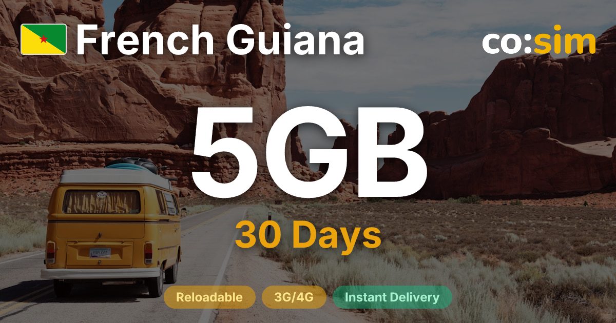 French Guiana eSIM — 5GB