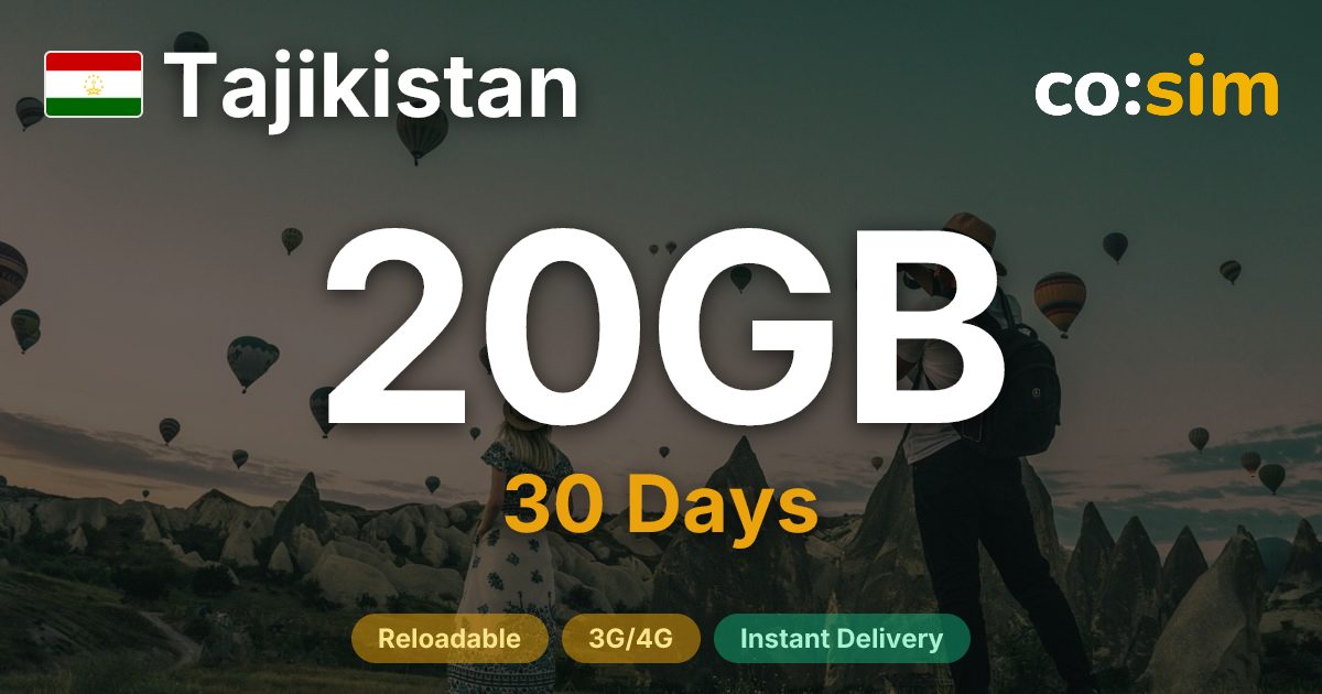 Tadschikistan eSIM — 20GB