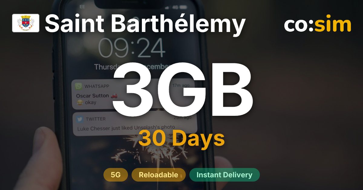 Saint-Barthélemy eSIM — 3GB