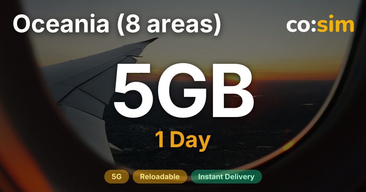 Océanie (8 destinations) eSIM — 5GB+∞