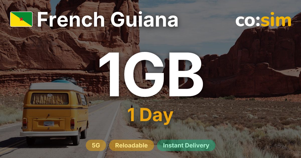 French Guiana eSIM — 1GB+∞