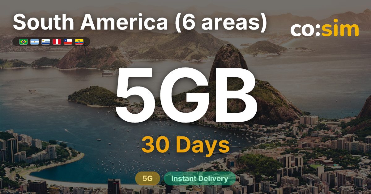 South America (6) eSIM — 5GB