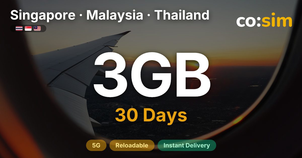 Singapore, Malaysia & Thailand eSIM — 3GB