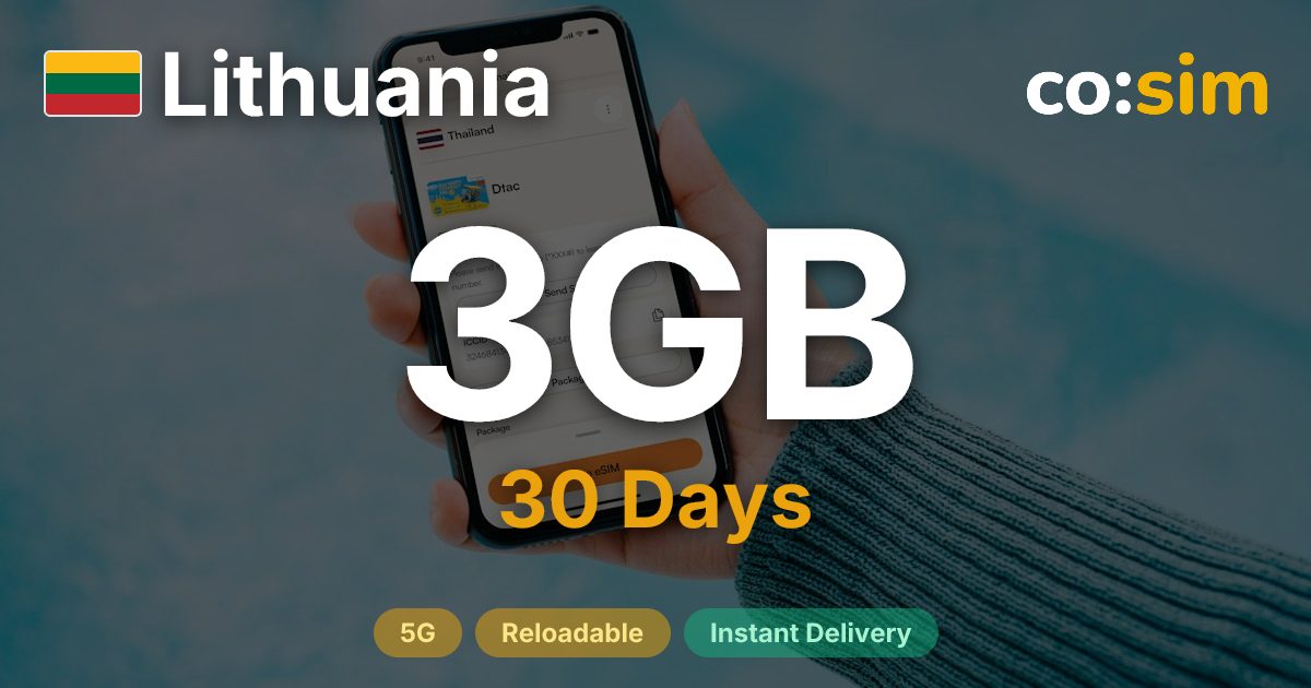 Lituania eSIM — 3GB