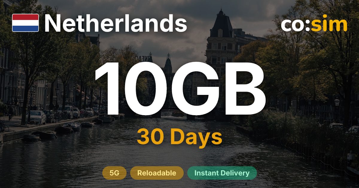 Netherlands eSIM — 10GB
