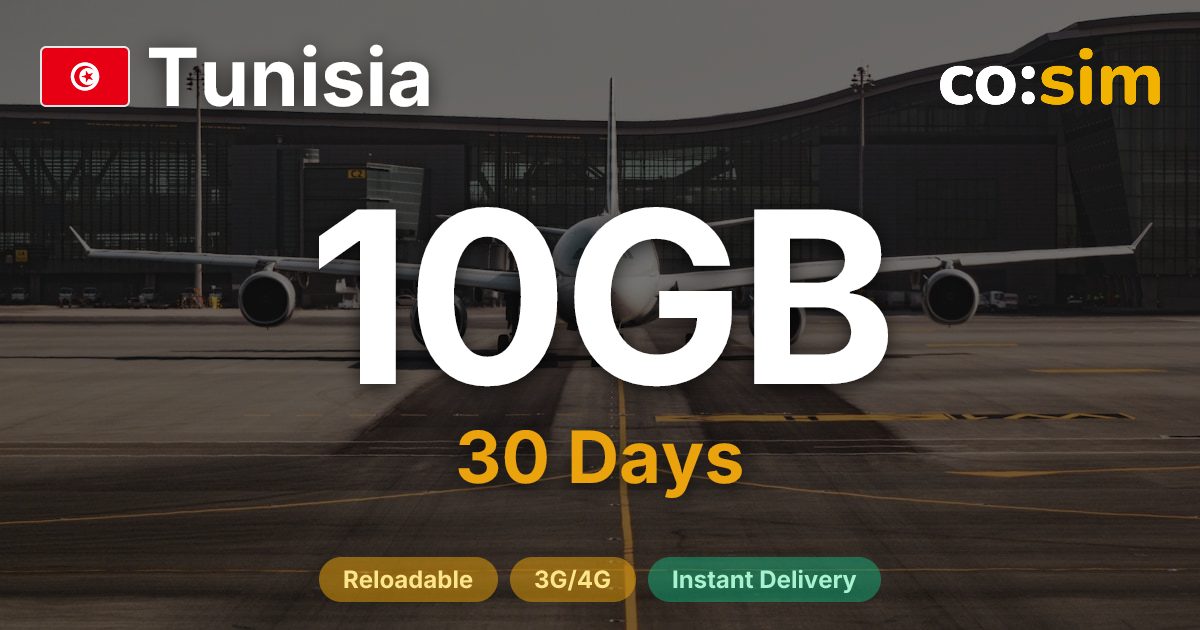 Tunisia eSIM — 10GB