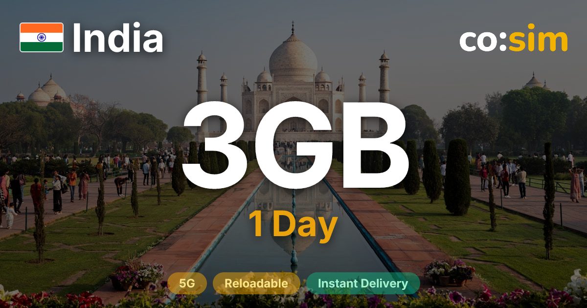 인도 eSIM — 3GB+∞