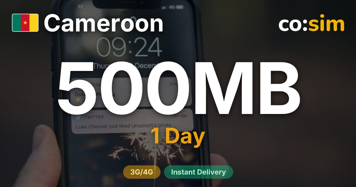 Camerún eSIM — 500MB+∞