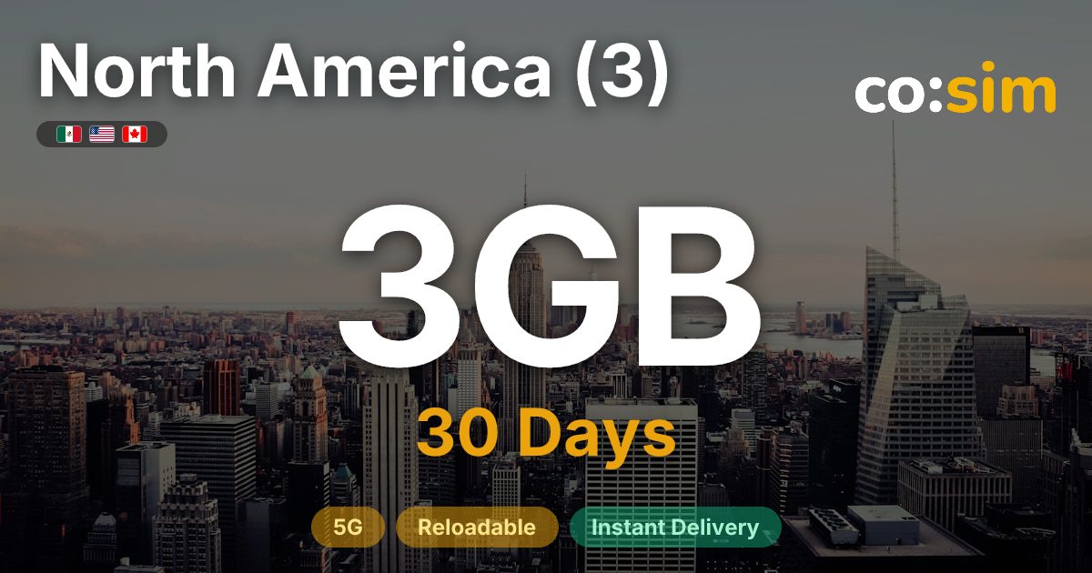 North America (US · CA · MX) eSIM — 3GB