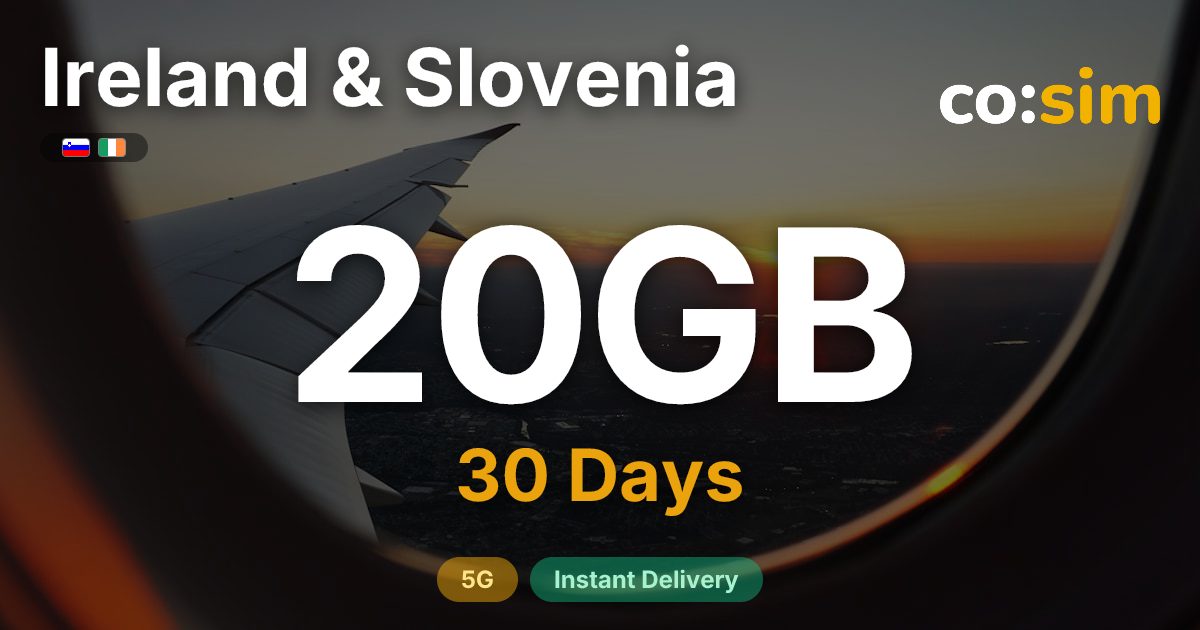 Ireland & Slovenia eSIM — 20GB