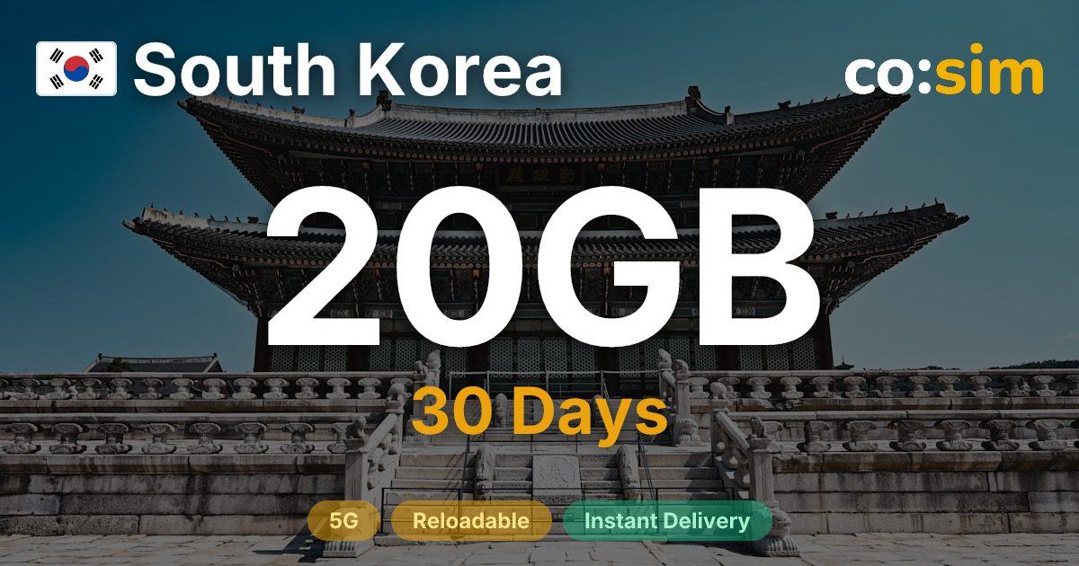 South Korea eSIM — 20GB
