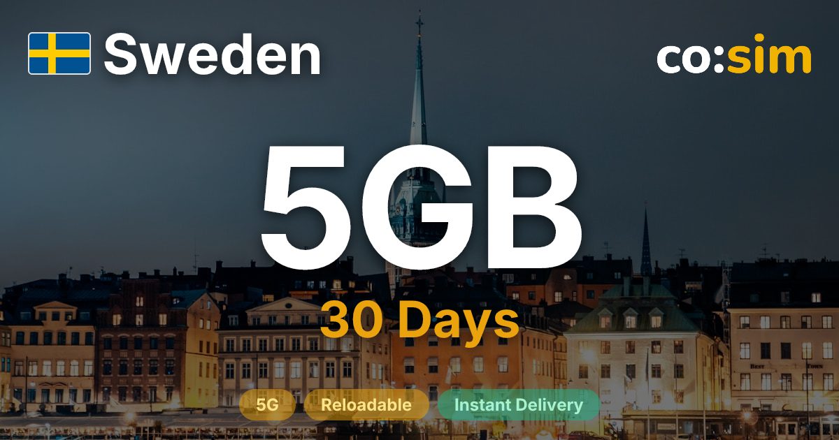 Sweden eSIM — 5GB