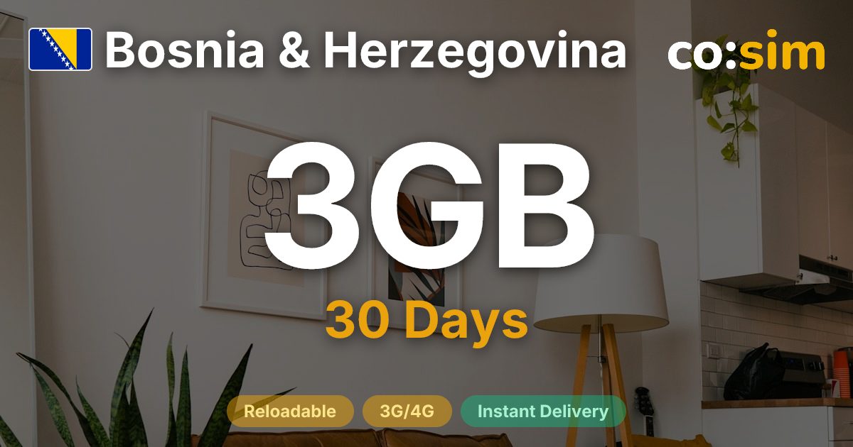Bosnien und Herzegowina eSIM — 3GB