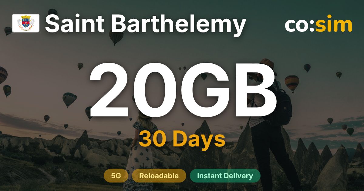 Saint Barthélemy eSIM — 20GB