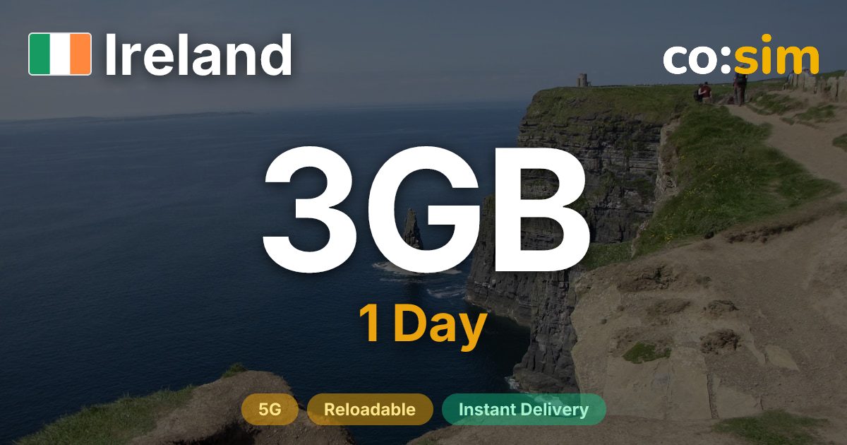 아일랜드 eSIM — 3GB+∞
