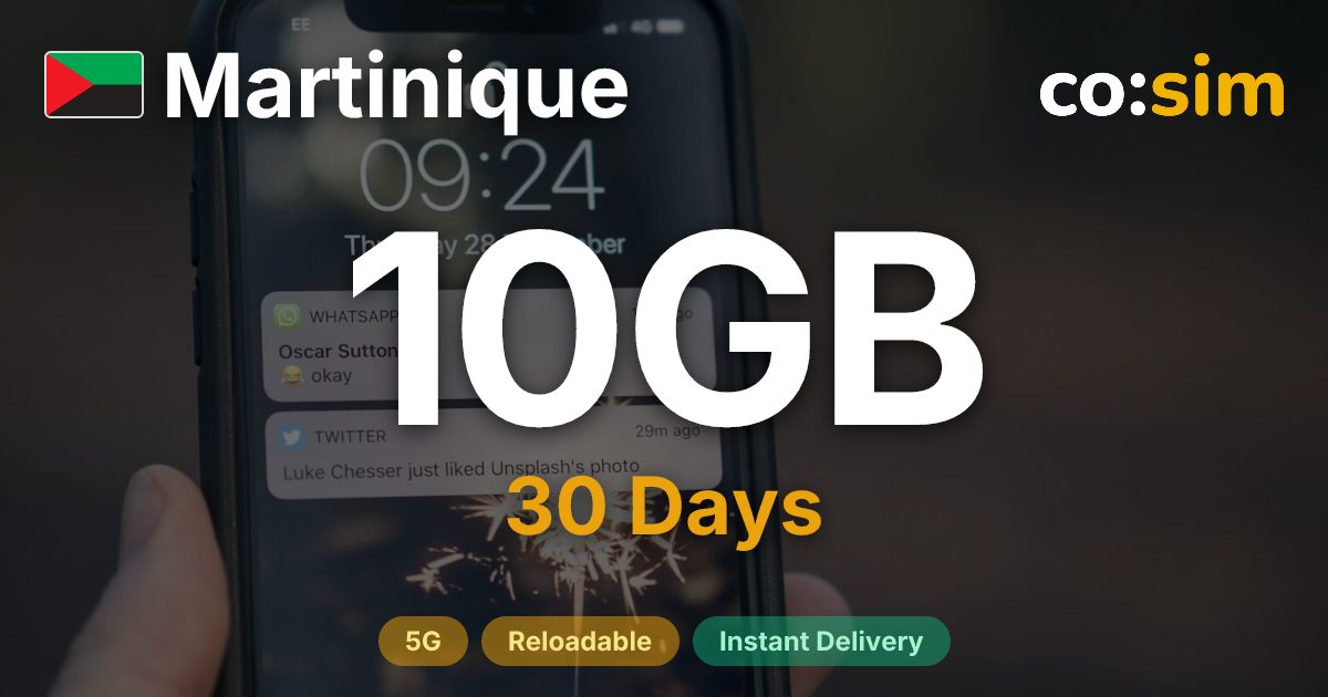 Martinique eSIM — 10GB