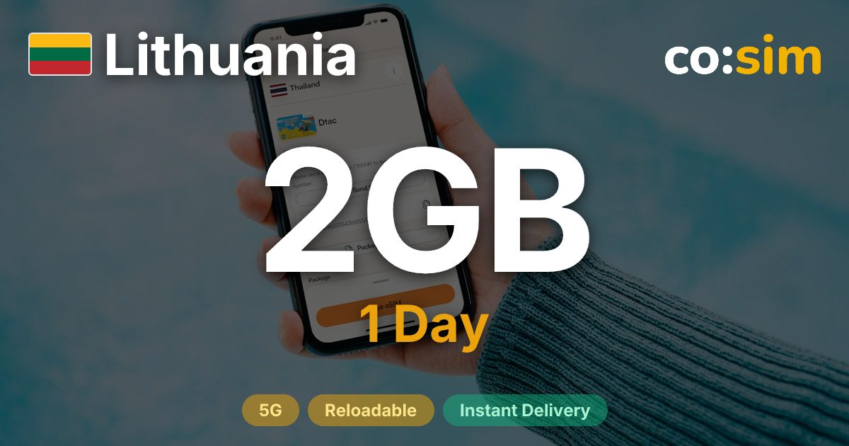 Litauen eSIM — 2GB+∞