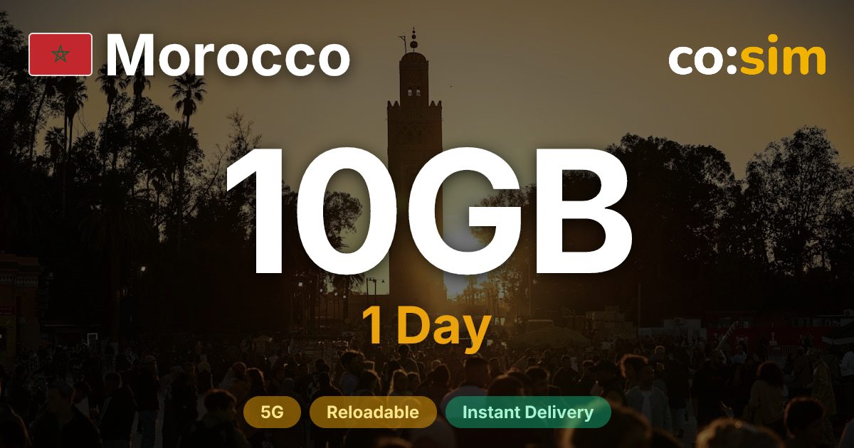 モロッコ eSIM — 10GB+∞