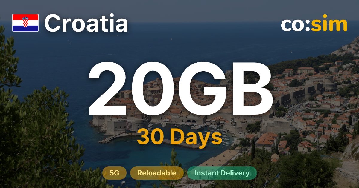 Croatia eSIM — 20GB