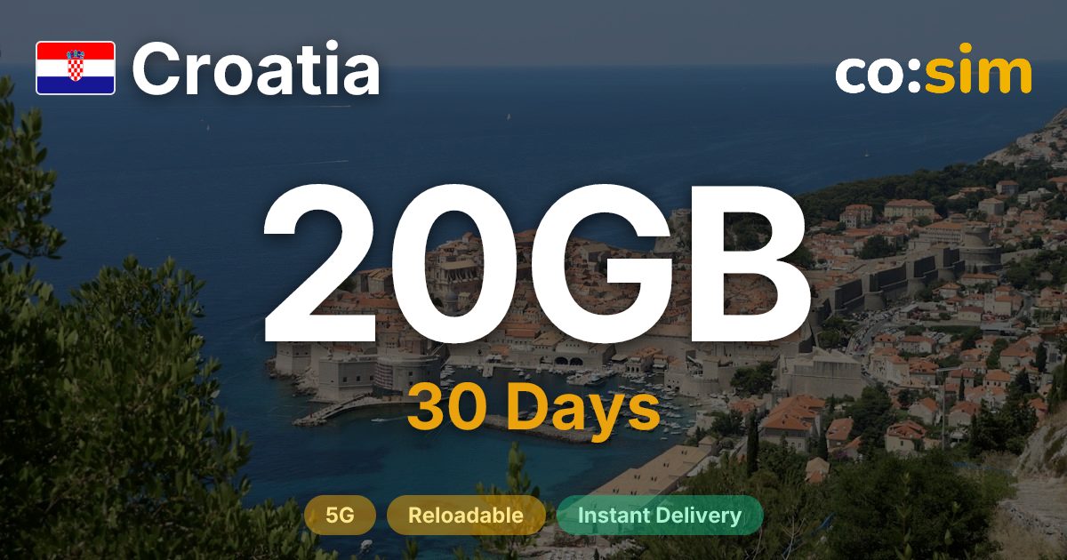 Croacia eSIM — 20GB