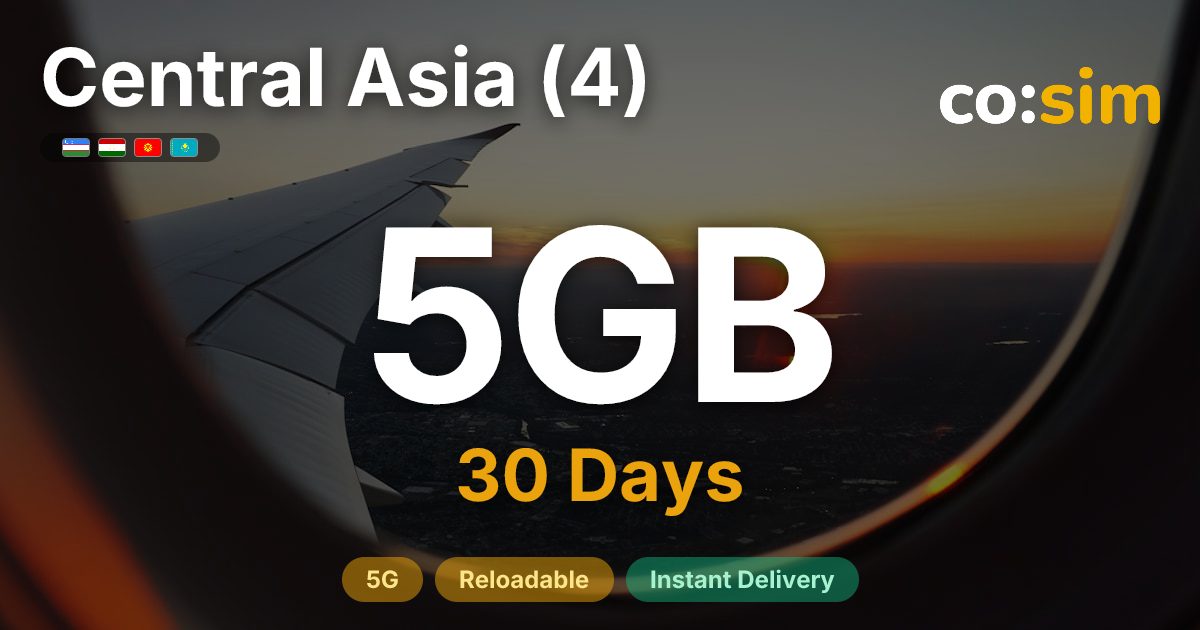 Central Asia (4, incl. Tajikistan) eSIM — 5GB