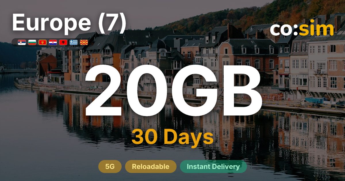 Europe (7) eSIM — 20GB